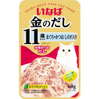 Inaba Kinnodashi Pouch Tuna Small Flake with Shirasu in Jelly 60g Cat Wet Food
