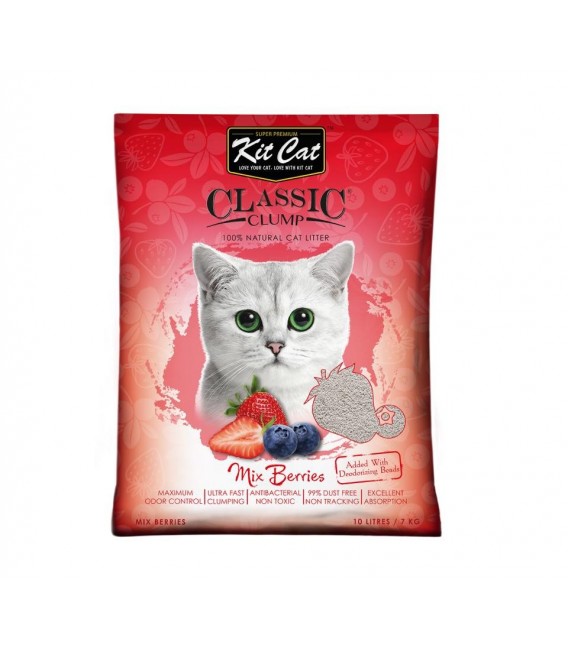 Kit Cat Classic Clump Mix Berries 7kg Premium Cat Litter