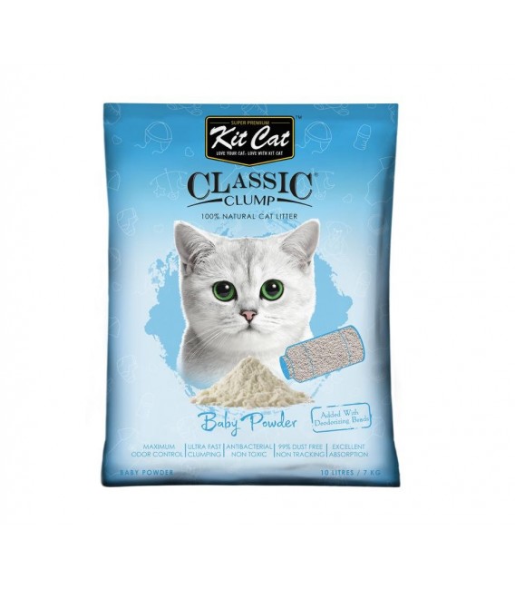 Kit Cat Classic Clump Baby Powder 7kg Premium Cat Litter