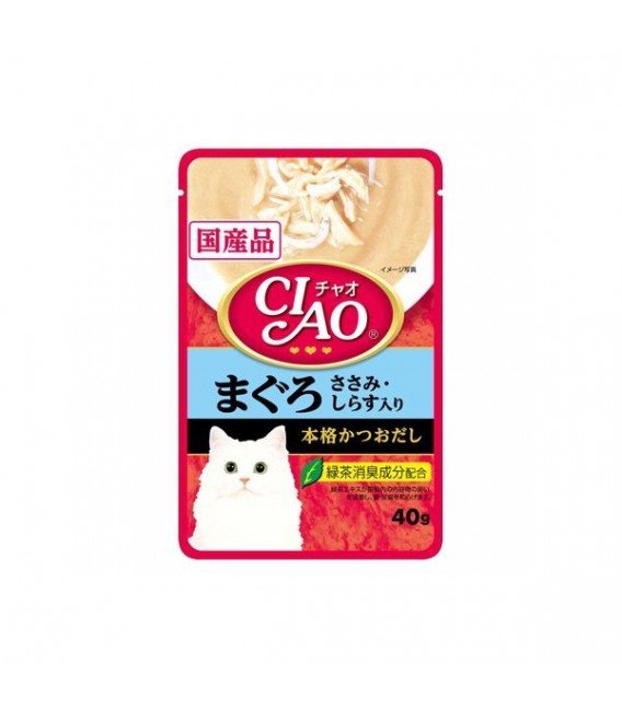 Ciao Pouch Tuna & Chicken Fillet Whitebait 40g Cat Wet Food (IC-202)