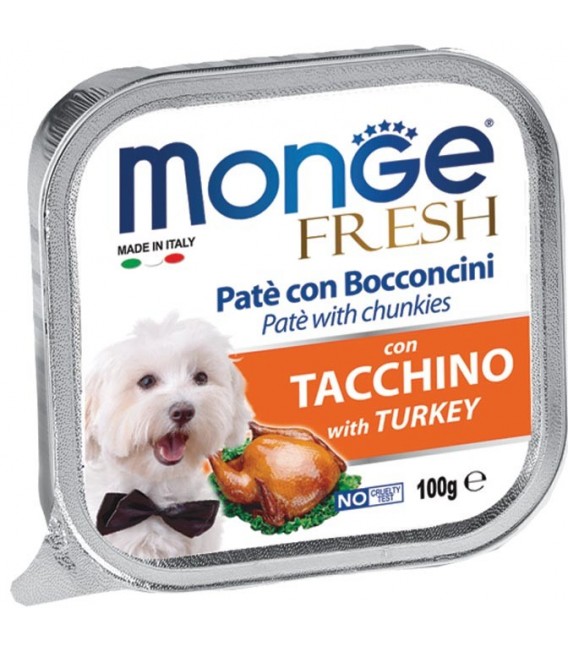 Monge Fresh Pate & Chunkies with Turkey 100g Dog Wet Food