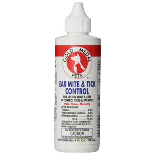 Gold Medal Pets Ear Mite & Tick Control 118ml (4oz) for Dogs & Cats