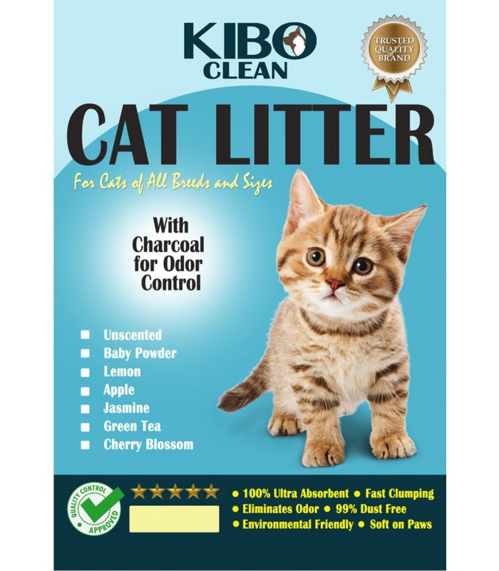 Kibo Clean Clumping Charcoal UNSCENTED 10L Cat Litter Pet Warehouse