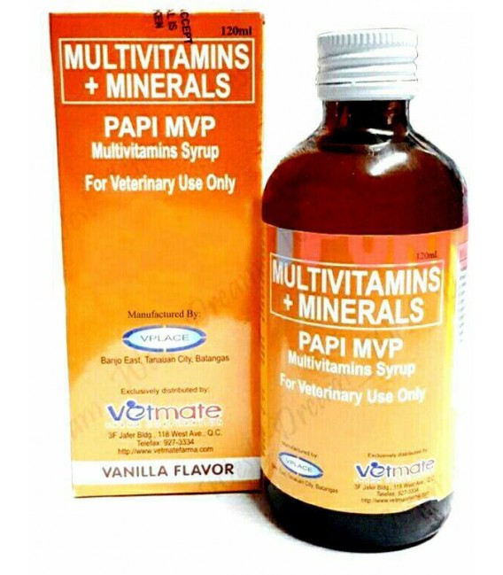 Papi MVP Multivitamins Syrup Vanilla Flavor for Pets 120ml