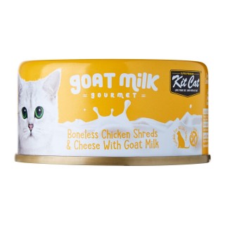 Kit Cat Goat Milk Gourmet BONELESS CHICKEN SHREDS & CHEESE with Goat Milk 70g Grain-Free Cat Wet Food