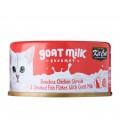 Kit Cat Goat Milk Gourmet BONELESS CHICKEN SHREDS & SMOKED FISH FLAKES with Goat Milk 70g Grain Free Cat Wet Food
