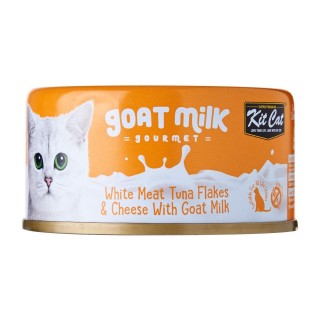 Kit Cat Goat Milk Gourmet WHITE MEAT TUNA FLAKES & CHEESE with Goat Milk 70g Grain-Free Cat Wet Food