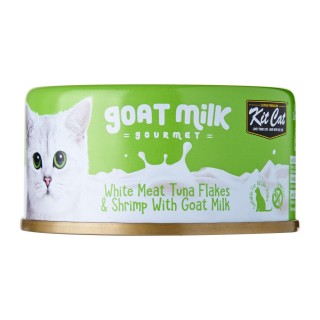 Kit Cat Goat Milk Gourmet WHITE MEAT TUNA FLAKES & SHRIMP with Goat Milk 70g Grain-Free Cat Wet Food