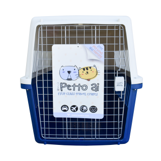 Petto Ai Airline Approved Pet Carrier Crate - DARK BLUE
