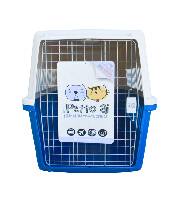 Petto Ai Airline Approved Pet Carrier Crate - LIGHT BLUE