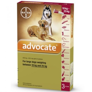 Advocate Flea & Tick Spot On for Large Dogs 10kg to 25kg (3 x 2.5ml pipettes)