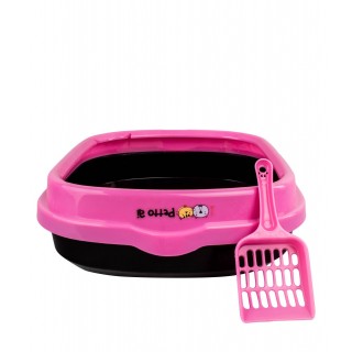 Petto Ai Rectangle Cat Litter Pan Box with Litter Scoop